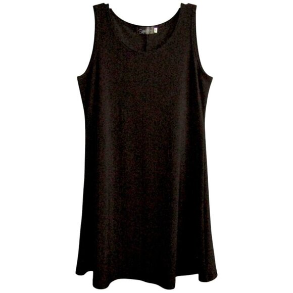Sympli Black Tank Dress Womens Size 10 Sleeveless Stretch Minimalist Basic Layer - Picture 1 of 6